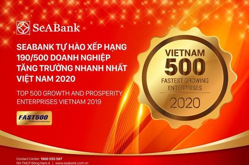 SeABank tăng hạng vượt bậc, đứng 190/500 trong BXH FAST500