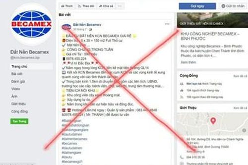 Xử phạt các đối tượng sử dụng tài khoản mạng xã hội Facebook mạo danh Becamex IDC