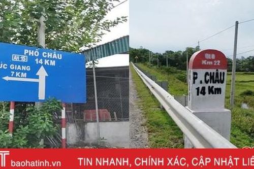 Sau phản ánh của Báo Hà Tĩnh, cự ly cột mốc trên QL 8A qua Hương Sơn được sơn sửa đồng bộ!