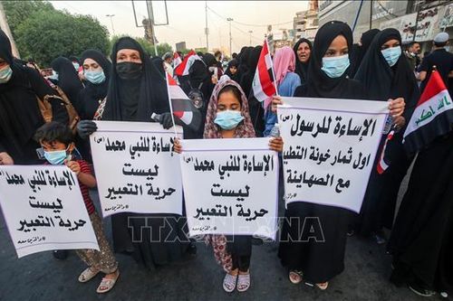 Biểu tình ở Iraq phản đối báo Pháp đăng tranh biếm họa nhà tiên tri Mohammed