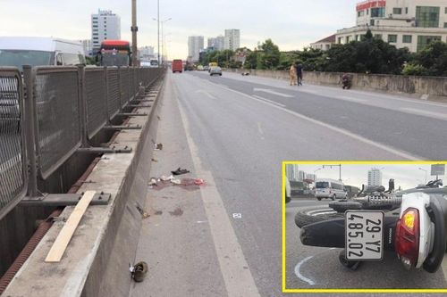Đi xe máy lên đường vành đai 3 trên cao, cô gái gặp tai nạn