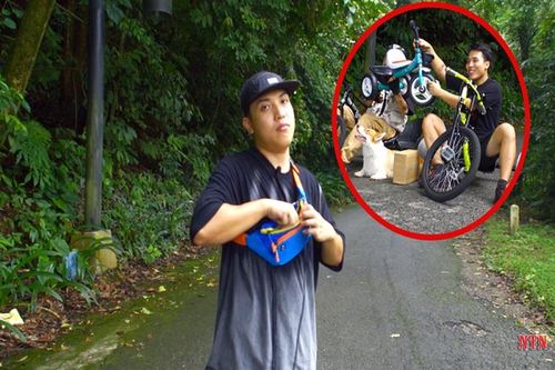 YouTuber NTN thả dốc mạo hiểm bằng xe cút kít từ đỉnh núi