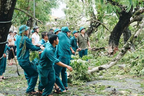 Gần 1.500 ĐVTN Huế miệt mài 'giải cứu' đường phố tắc nghẽn sau bão