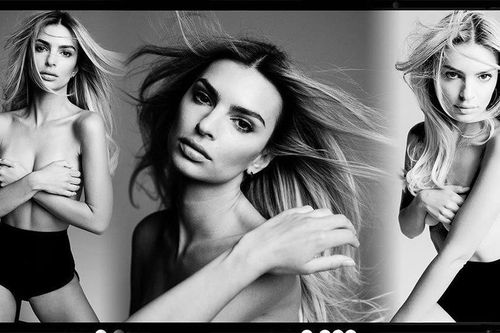 Emily Ratajkowski dùng tay che ngực trần trên tap chí, sexy đầy hoang dại