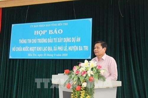 Bến Tre xây hồ chứa nước ngọt Lạc Địa ứng phó với xâm nhập mặn