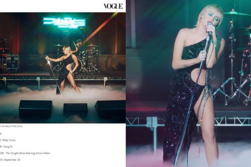 Váy Công Trí mà Miley Cyrus mặc lọt top 10 trang phục đẹp nhất trên Vogue Mỹ