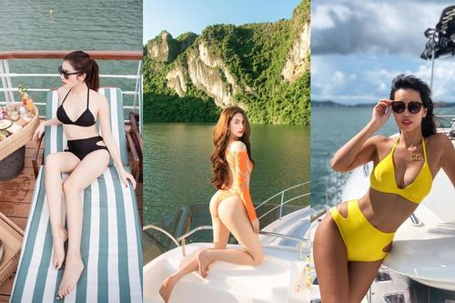 Hết khoe dáng trên biển, sao Việt phải diện bikini nóng bỏng trên du thuyền mới đúng mốt