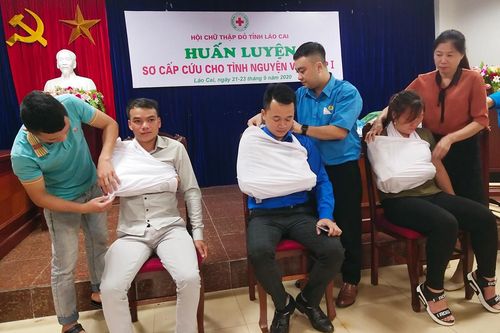 Hội Chữ thập đỏ tỉnh huấn luyện sơ cấp cứu cho tình nguyện viên cấp 1