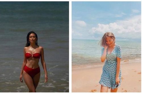 Cùng khoe ảnh chụp ở bãi biển, Mâu Thủy và Thái Trinh lại có hai tâm trạng đối lập nhau