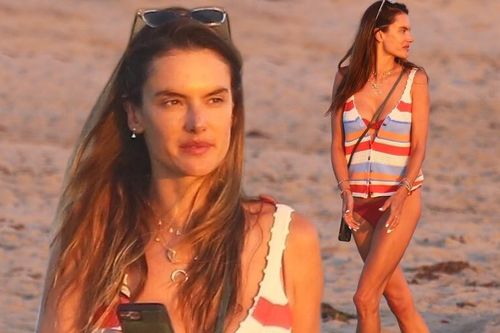Cựu 'thiên thần nội y' Alessandra Ambrosio mặc áo tắm đẹp như mộng ở biển