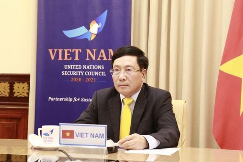 Phó Thủ tướng, Bộ trưởng Ngoại giao Phạm Bình Minh tham dự Phiên họp trực tuyến cấp cao Hội đồng Bảo an LHQ