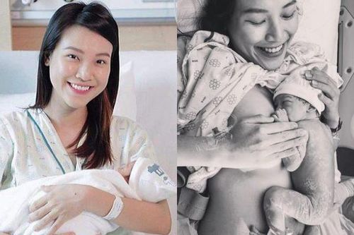 Giây phút con trai Á hậu Hoàng Oanh 'da kề da' với bố Tây gây xúc động