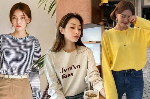 Các kiểu áo thun dài tay trẻ trung rất hợp với mùa thu