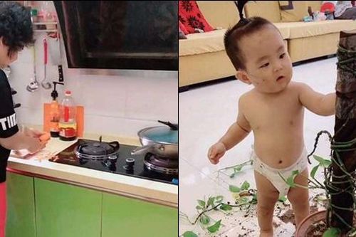 Thấy cháu im ắng bất thường, bà vội trong bếp ra rồi tá hỏa trước cảnh tượng