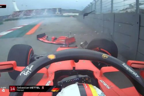 Vettel gặp tai nạn trong buổi phân hạng chặng F1 tại Nga