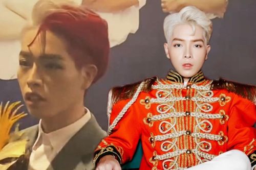 'Choáng' với tạo hình tóc nửa vàng nửa hồng của Đức Phúc trong họp báo ra mắt MV 'Người ơi người ở đừng về'