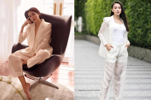 Hà Tăng & Hoa hậu Tiểu Vy đẹp bất phân thắng bại với bộ suit xuyên thấu 'nửa kín nửa hở'