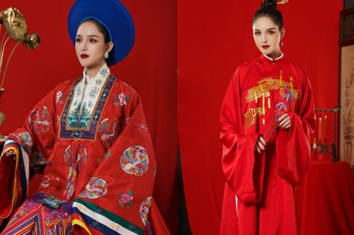 Á hậu Hoàng Anh đẹp kiêu sa đài các trong thiết kế cổ phục Việt
