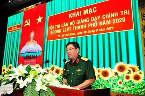 Khai mạc Hội thi Cán bộ giảng dạy chính trị trong lực lượng vũ trang thành phố năm 2020