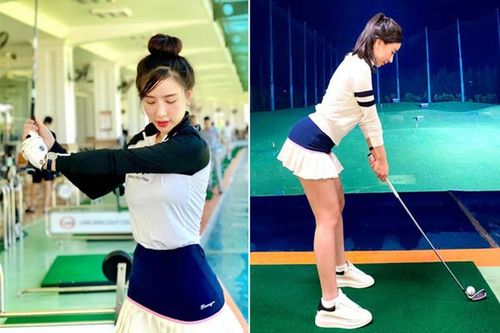 Hotgirl Hà Thành khiến cả sân golf 'dán mắt' vì body nuột nà