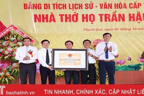 Nhà thờ dòng họ Trần Hậu ở Hà Tĩnh đón bằng Di tích lịch sử - văn hóa cấp tỉnh