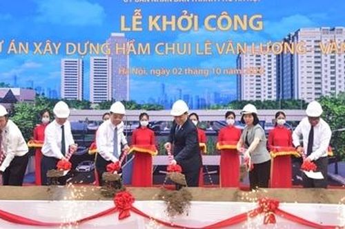 Khởi công dự án xây dựng hầm chui Lê Văn Lương-Vành đai 3