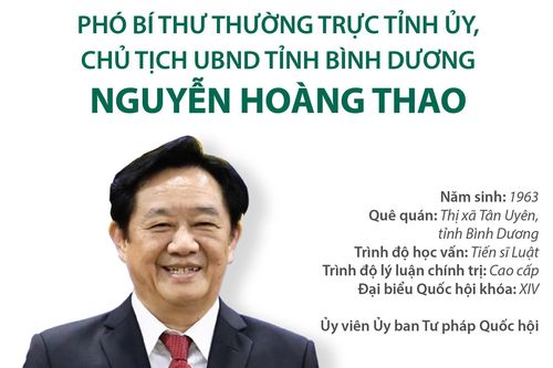 Phó Bí thư Thường trực, Chủ tịch tỉnh Bình Dương Nguyễn Hoàng Thao