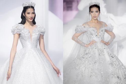 Hoàng Thùy, Minh Tú diện váy cưới quá sức lộng lẫy khiến fan tê liệt