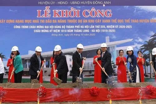 Khởi công 3 công trình dân sinh để giải ngân vốn đầu tư công của TP Hà Nội