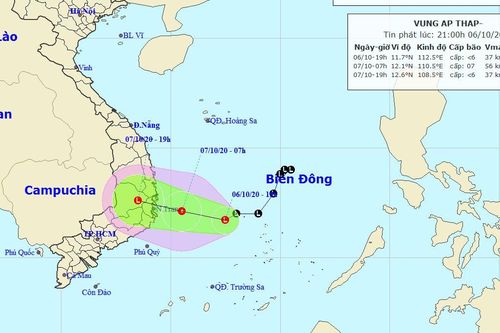 Dự báo thời tiết: Tin vùng áp thấp trên Biển Đông; cảnh báo mưa lớn kéo dài, lũ quét, sạt lở đất, ngập úng cục bộ ở Trung Bộ và Tây Nguyên