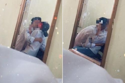 Nam sinh thản nhiên thể hiện hành động nhạy cảm với bạn gái tại lớp học khiến nhiều người bức xúc