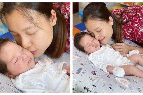 Hoàng Oanh khoe cận mặt con trai lai Tây, đúng là cực phẩm nhan sắc thừa hưởng từ bố mẹ