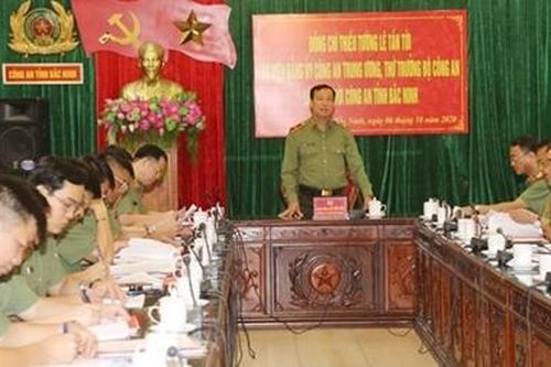 Thứ trưởng Lê Tấn Tới làm việc tại Công an tỉnh Bắc Ninh