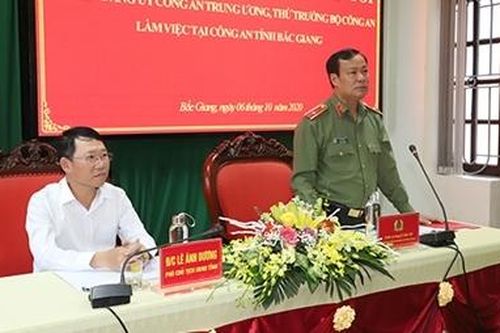 Thứ trưởng Lê Tấn Tới làm việc với Công an tỉnh Bắc Giang