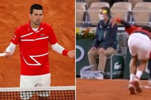 Djokovic cứu bóng trúng mặt trọng tài ở giải Roland Garros