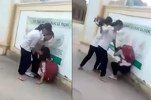 Chê mẫu áo mỏng, nữ sinh bị đánh hội đồng trước cổng trường