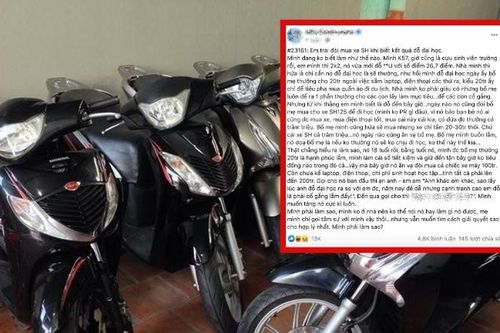 Nam sinh đỗ Đại học với số điểm 26,7 đòi bố mẹ 'thưởng' xe máy hàng trăm triệu đồng