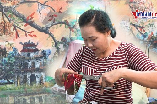 Người họa sỹ 40 năm vẽ tranh bằng kéo cắt vải