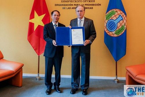 Đại sứ Phạm Việt Anh trình Ủy nhiệm thư lên Tổ chức Cấm Vũ khí hóa học