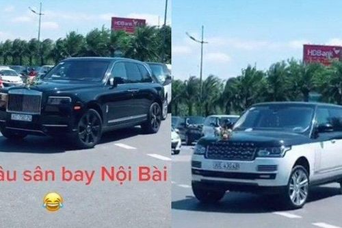 Clip: Choáng với đàn siêu xe 'xịn sò' đón dâu ở Nội Bài