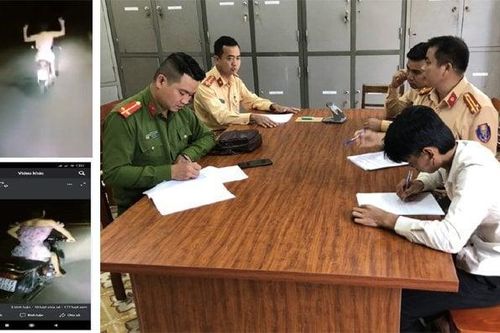 Phạt 9 triệu đồng nam thanh niên mặc váy hồng buông 2 tay điều khiển xe máy