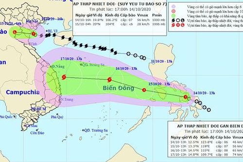 Bão số 7 vừa tan, dồn dập áp thấp nhiệt đới mạnh lên thành bão số 8 đổ bộ