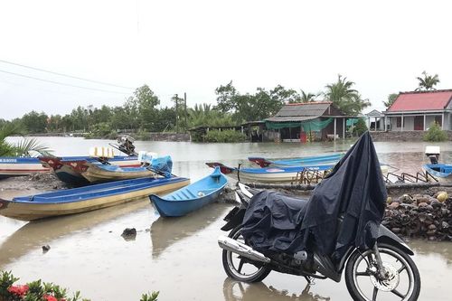 Mưa kéo dài, gây ngập trên diện rộng ở Cà Mau