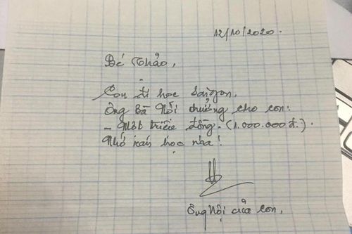 Nữ sinh chuẩn bị lên thành phố nhập học và bức thư tay đầy ấm lòng của ông bà nội: Nhớ ráng học nha con!