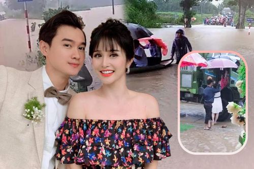 Bất chấp mưa lũ, diễn viên Thảo Trang làm đám cưới ở quê chồng kém 9 tuổi