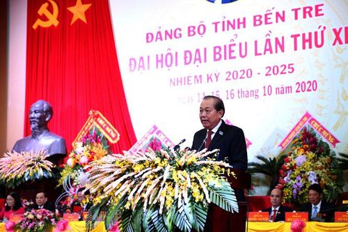 Phó Thủ tướng Thường trực Trương Hòa Bình dự Đại hội đại biểu Đảng bộ tỉnh Bến Tre