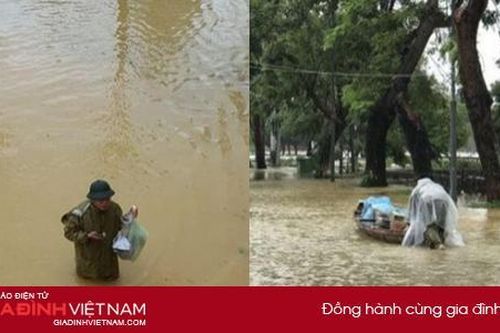 Thầy Hiệu trưởng chèo đò tiếp tế lương thực cho sinh viên tránh bão