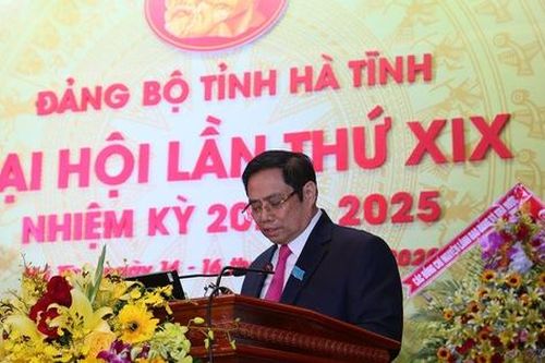 Ông Phạm Minh Chính chỉ đạo Đại hội Đảng bộ tỉnh Hà Tĩnh
