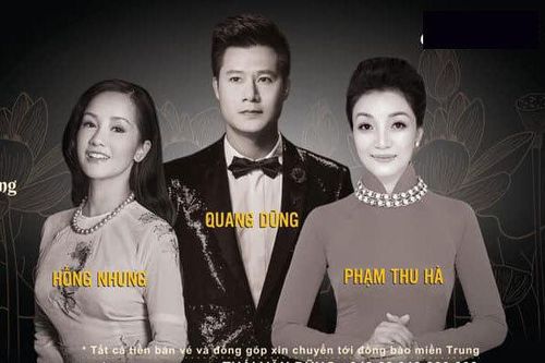 Quang Dũng, Phạm Thu Hà, Hồng Nhung tổ chức đêm nhạc vì miền Trung