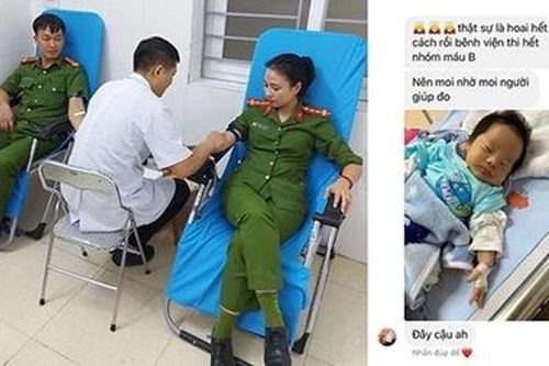 Hai cán bộ Công an hiến máu cứu bé sơ sinh bị bệnh nặng